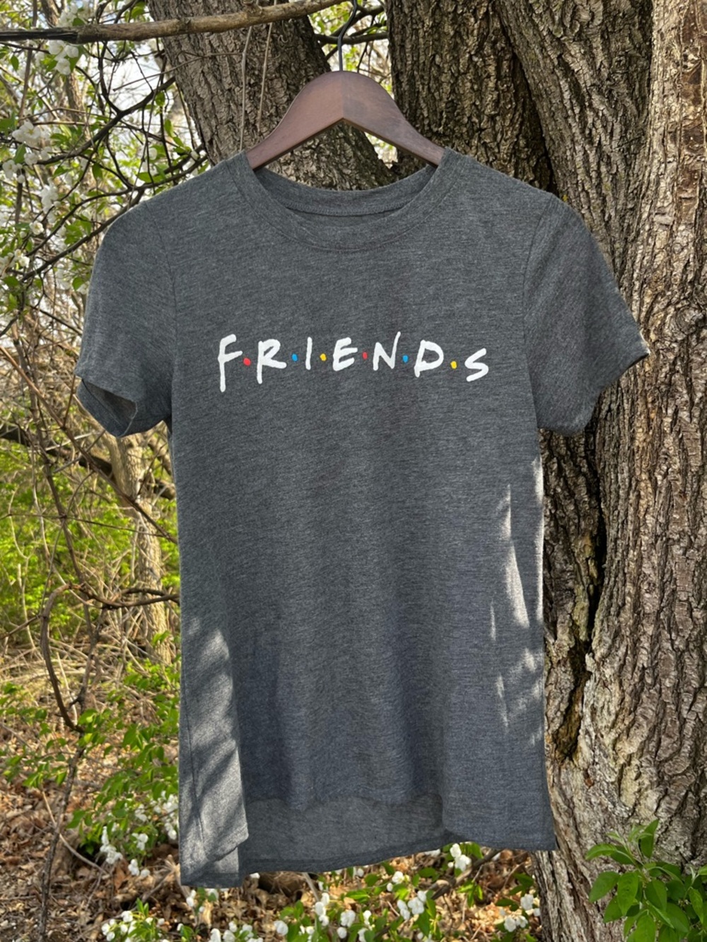Friends TV Show Graphic Tee Gray Logo T-Shirt Women’s Small Casual